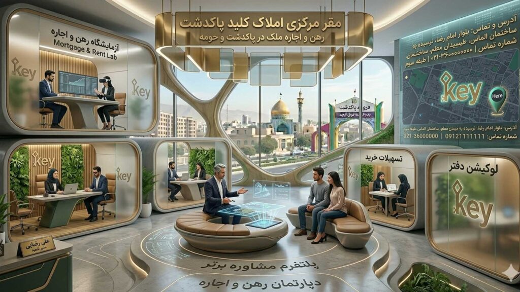 آدرس املاک کلید پاکدشت و شماره تماس دفتر